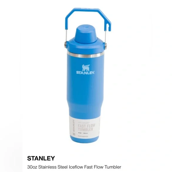 NWT & box STANLEY 30oz Stainless Steel Iceflow Fast Flow Tumbler, azure blue - Picture 13 of 16